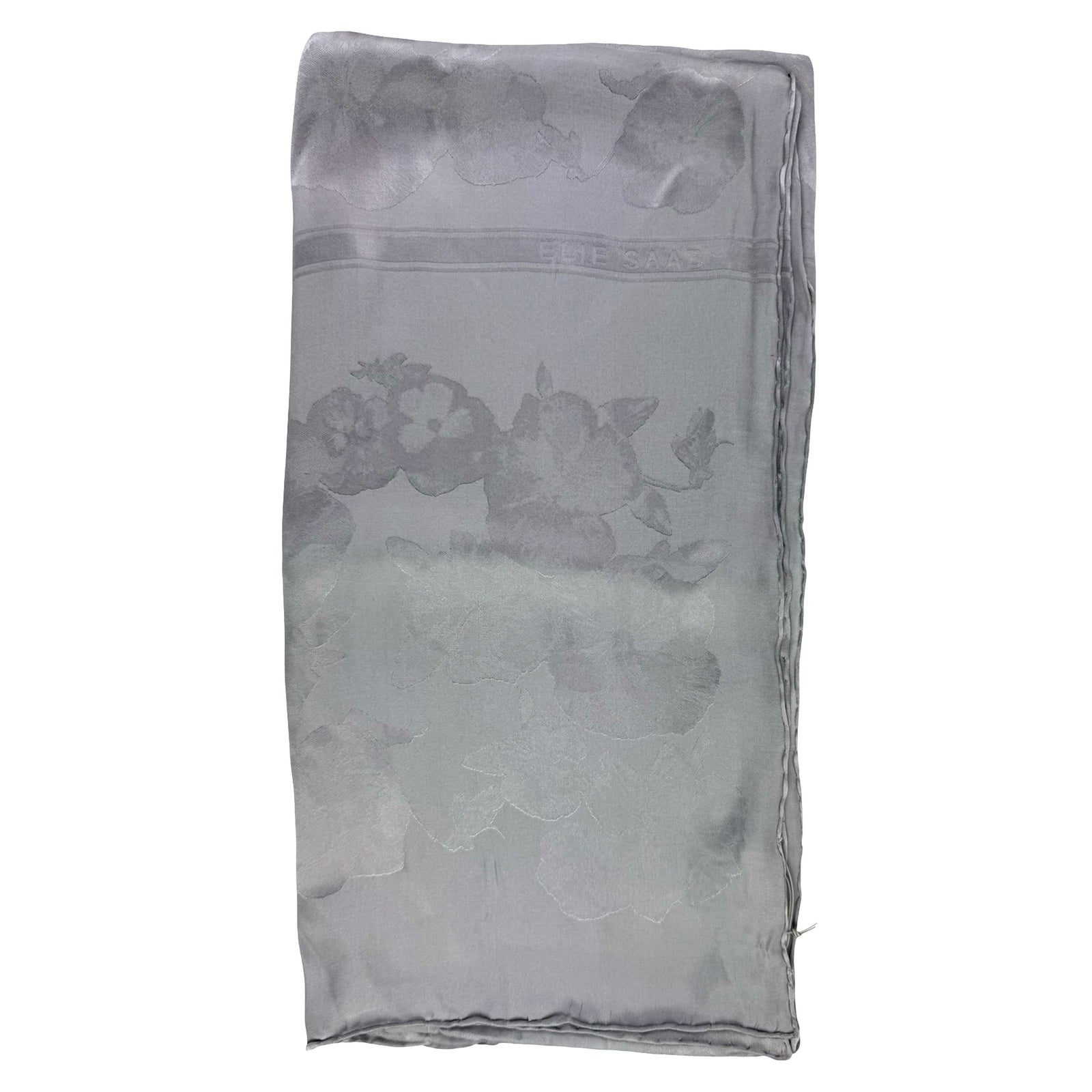 Elie Saab Scarf Gray Floral Design