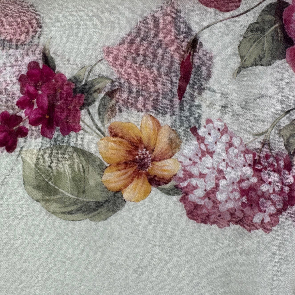 Elie Saab Scarf Gray Floral Design - Extra Large Wool Shawl