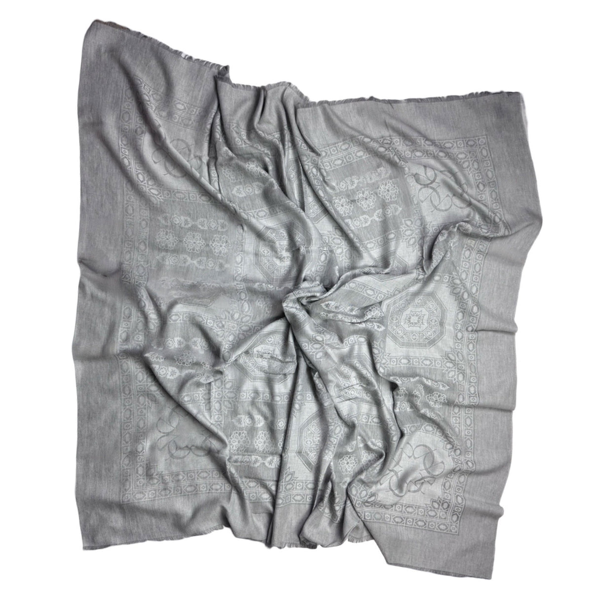 Elie Saab Scarf Gray Tonal Design - Extra Large 55 Inch Square Wrap SALE