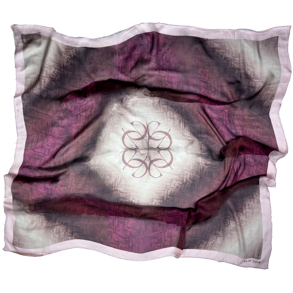 Elie Saab Scarf Taupe Pink Signature - Extra Large Square Chiffon Silk Shawl SALE