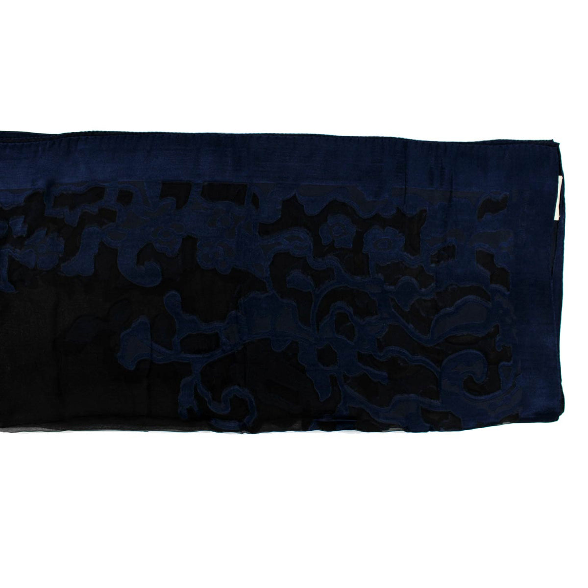 Elie Saab Scarf Dark Blue Design - Paneled/ Embellished Silk Shawl SALE
