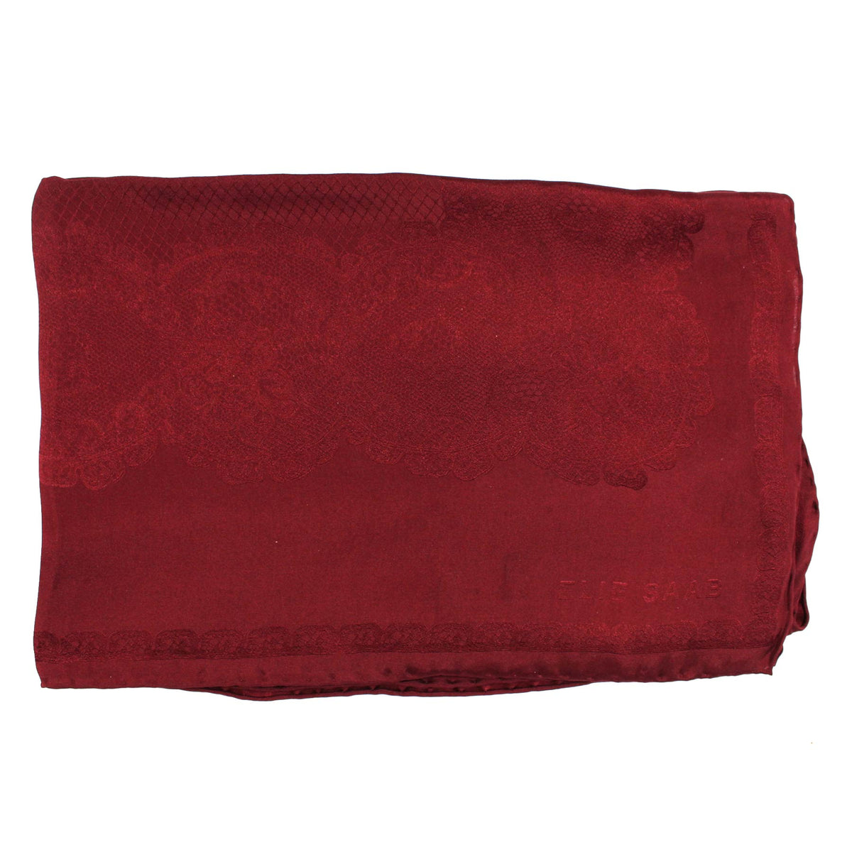 Elie Saab Scarf Maroon Tonal  Silk Shawl