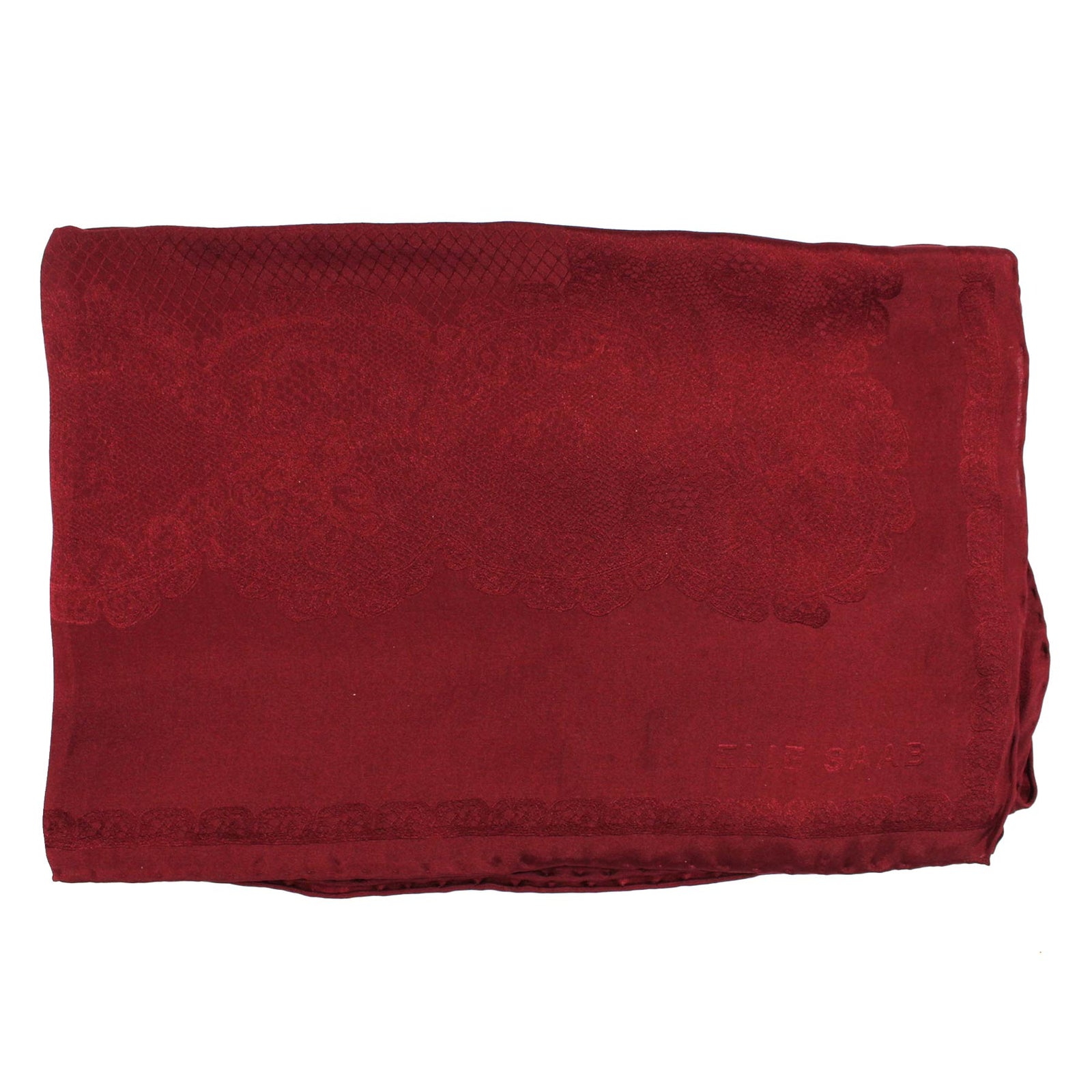 Elie Saab Scarf Maroon Tonal  Silk Shawl