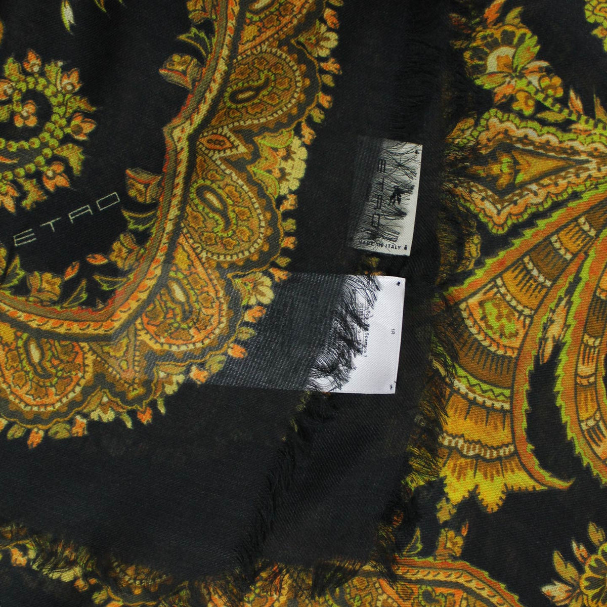 Etro Scarf Placed Paisley Design - Extra Large Square Cashmere Shawl SALE
