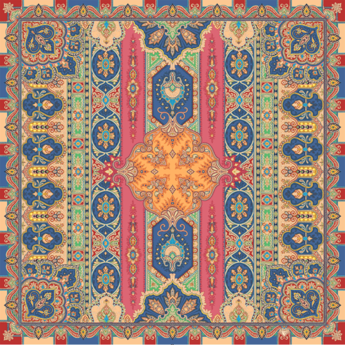 Etro Scarf Ornamental Design - Extra Large Square Shawl