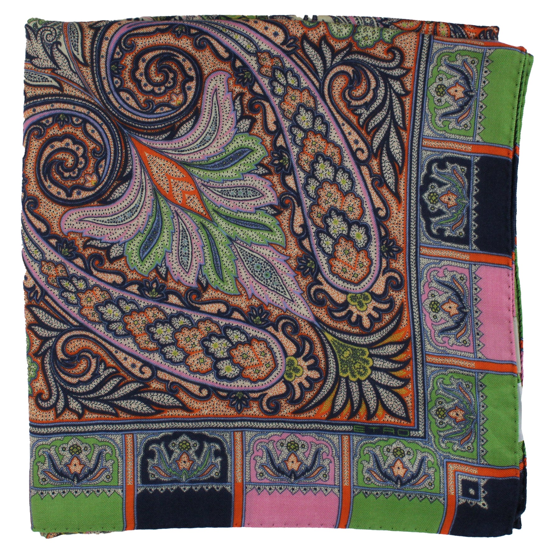 Etro Scarf Ornamental Paisley & Floral - Extra Large Square Cashmere Silk Shawl