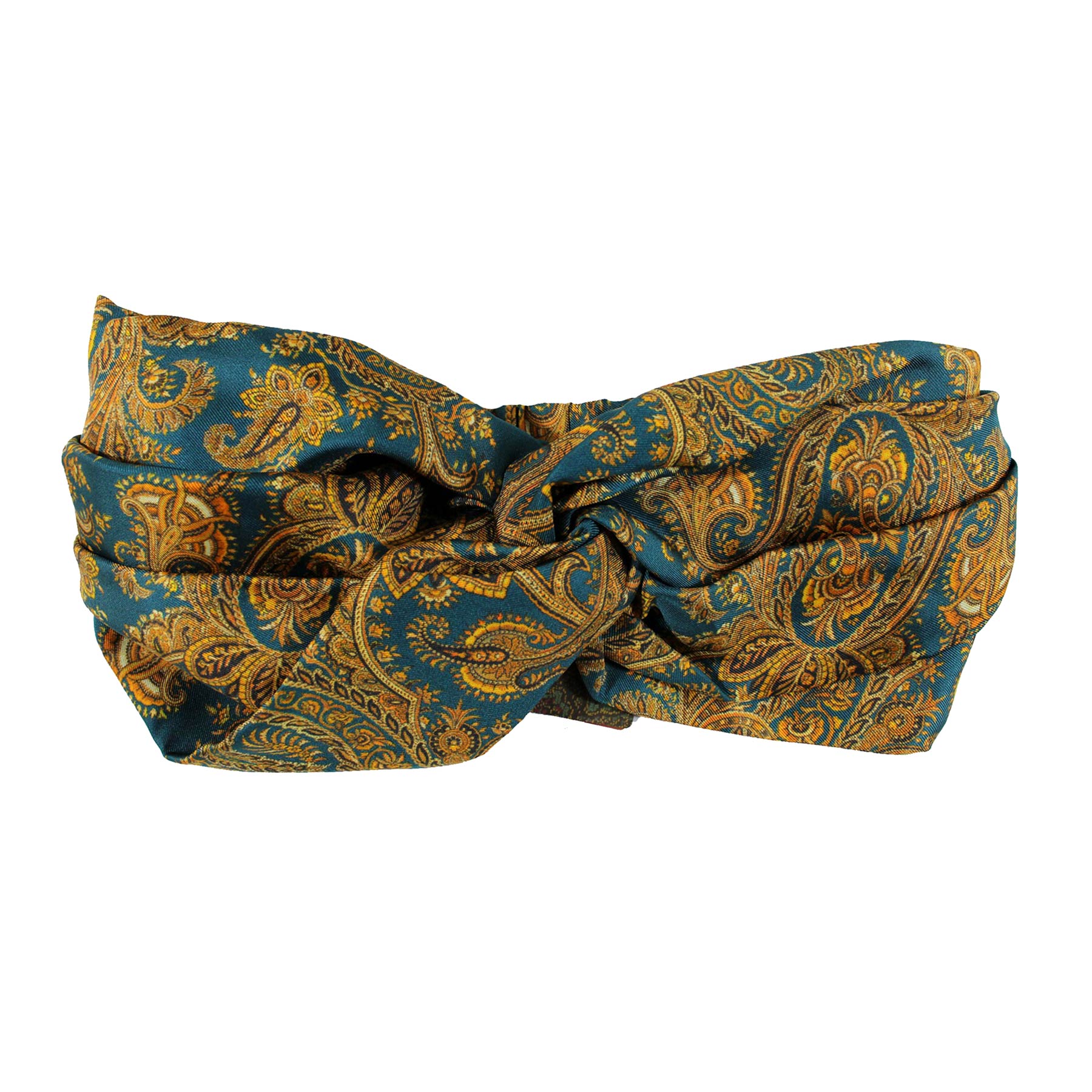 Etro Head Scarf Turban Turquoise Orange-Gold