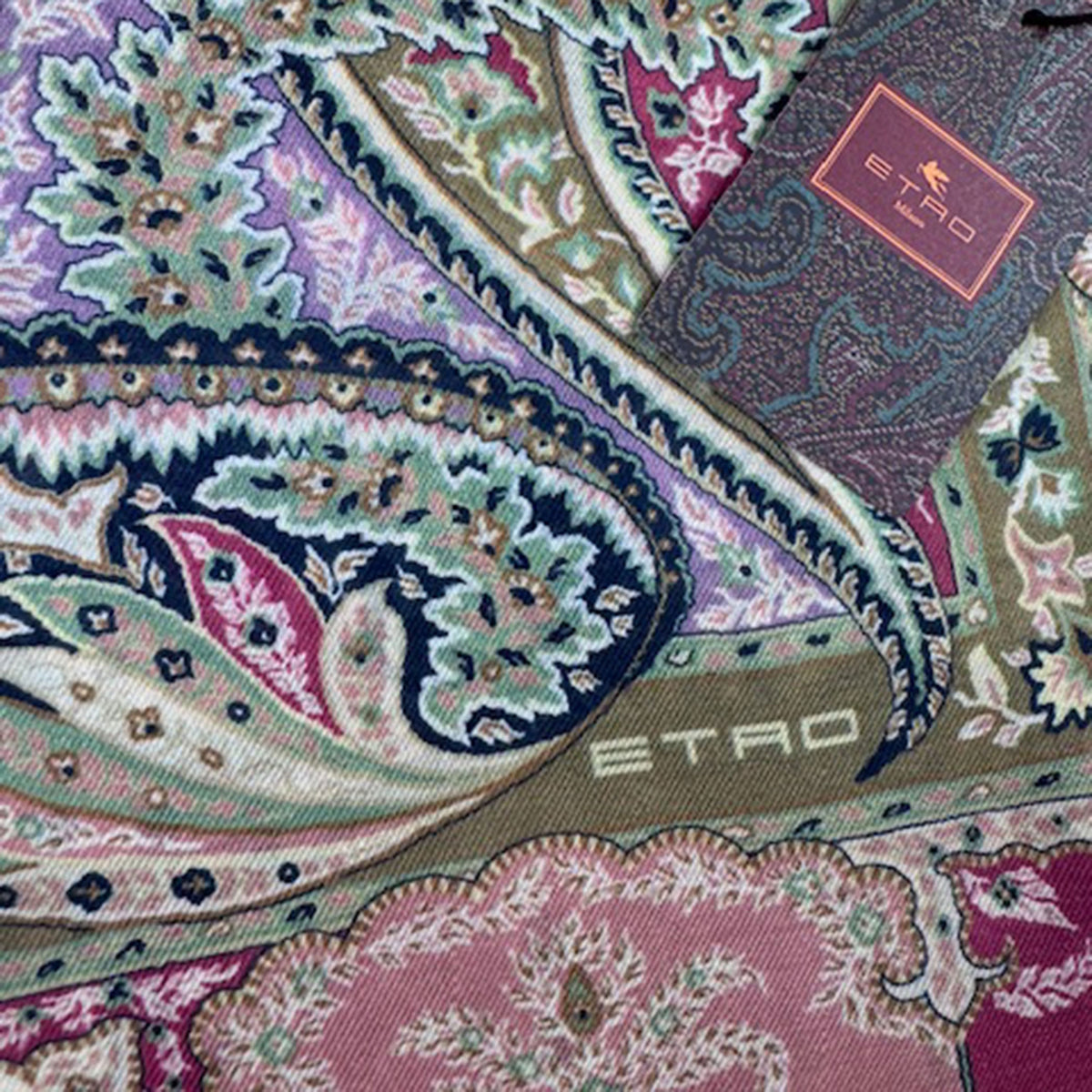 Etro Scarf Dusty Pink Beige Design - Extra Large Square Shawl Women Collection