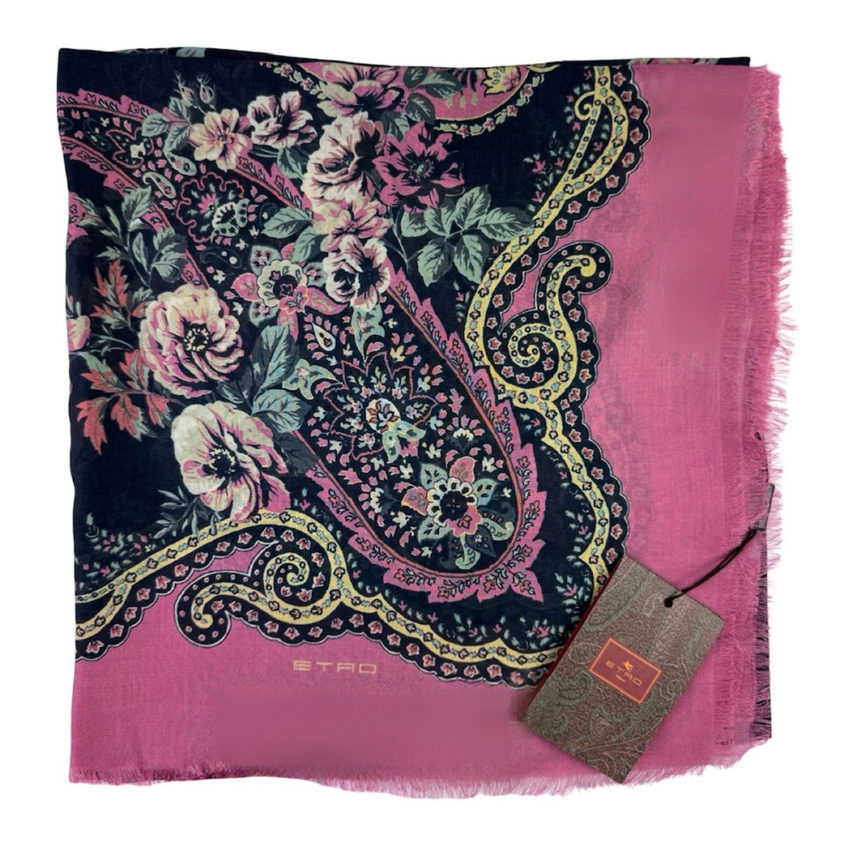 Genuine Etro scarf pink navy