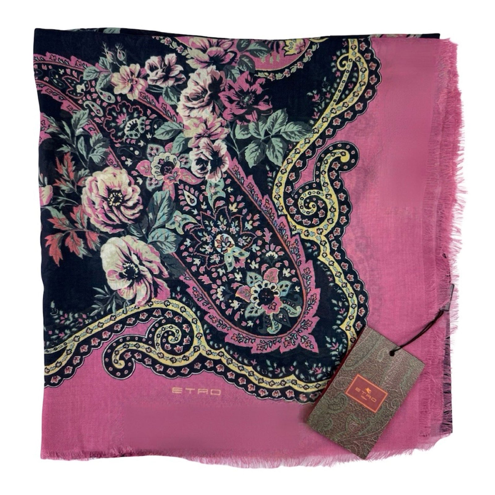 Genuine Etro scarf pink navy