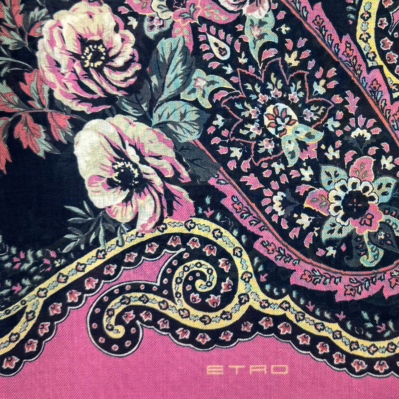 Genuine Etro scarf pink navy