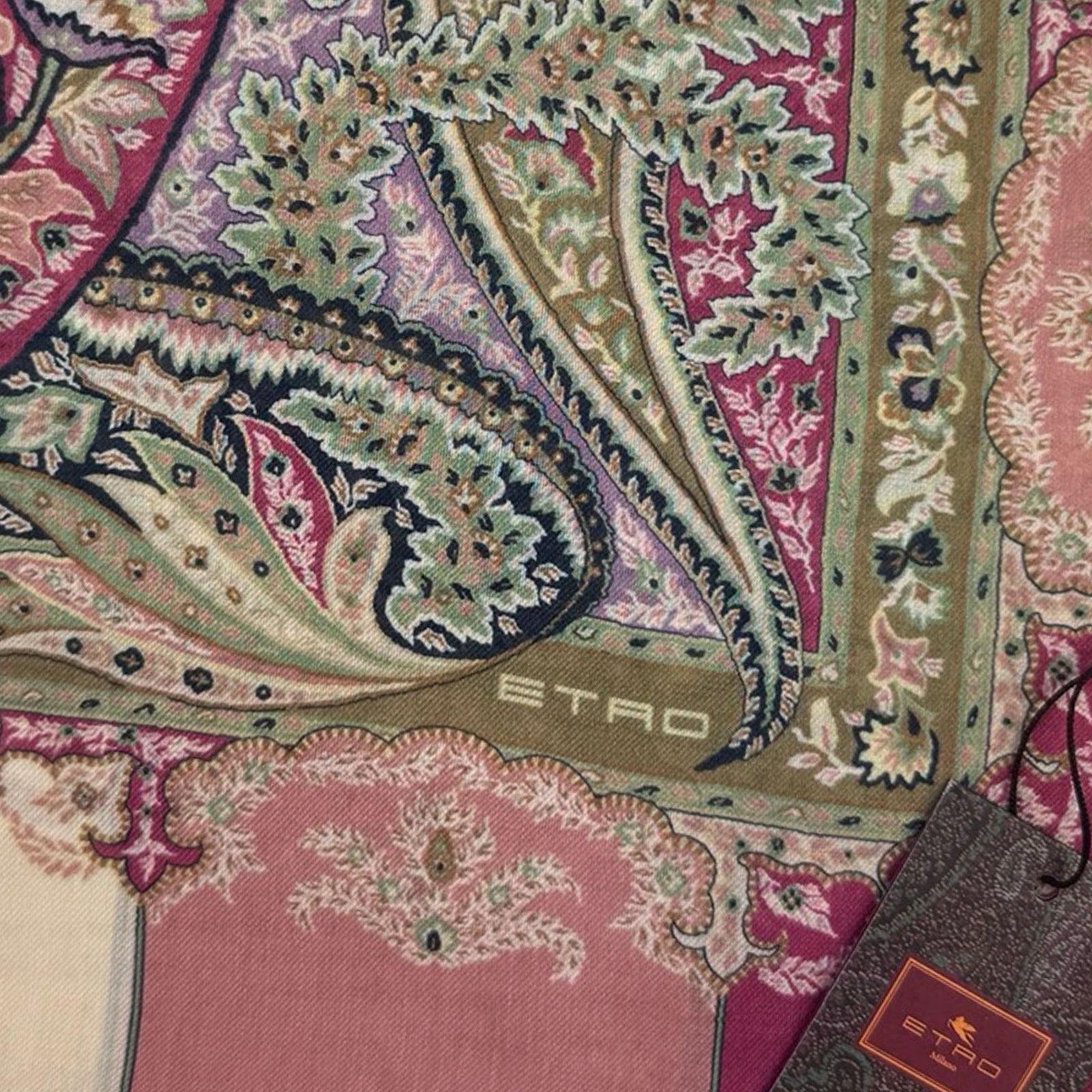Etro Scarf Pink Design - Extra Large Square Shawl Women Collection