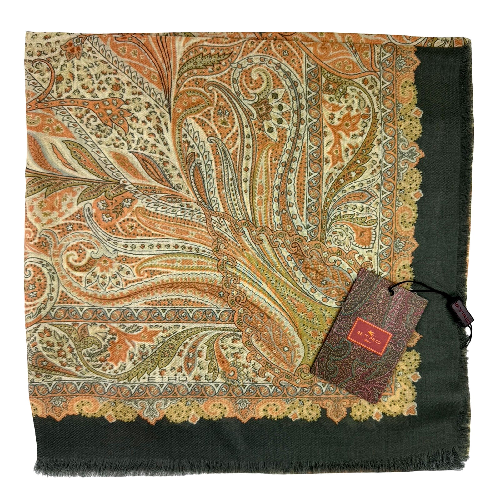 Beige Orange Green Scarves