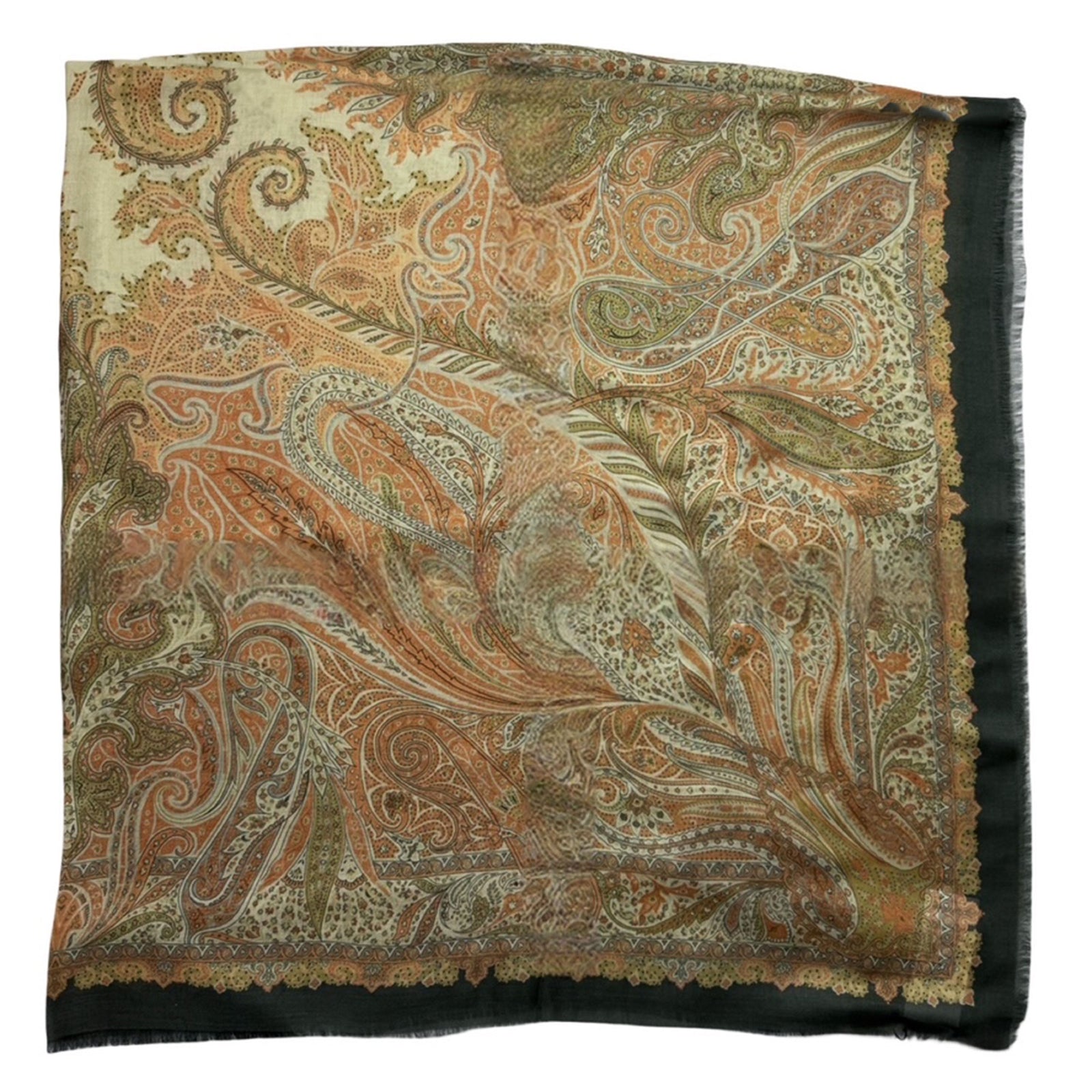 Beige Orange Green Scarves