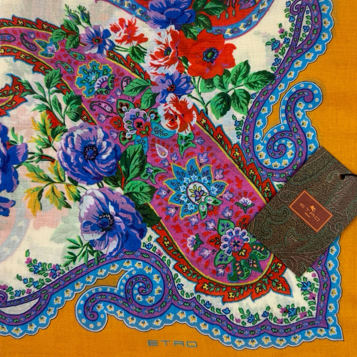 Etro Scarf Paisley Design - Extra Large Square Shawl