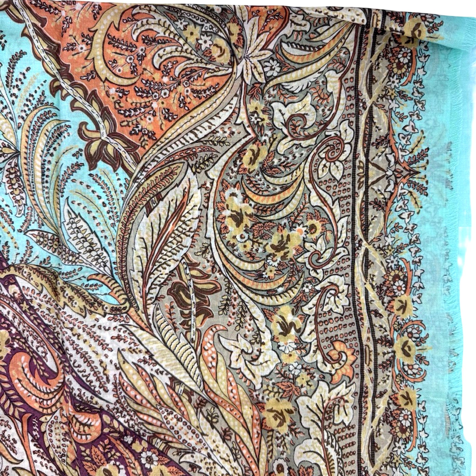 Etro Scarf Mint Green Design - Extra Large Square Shawl