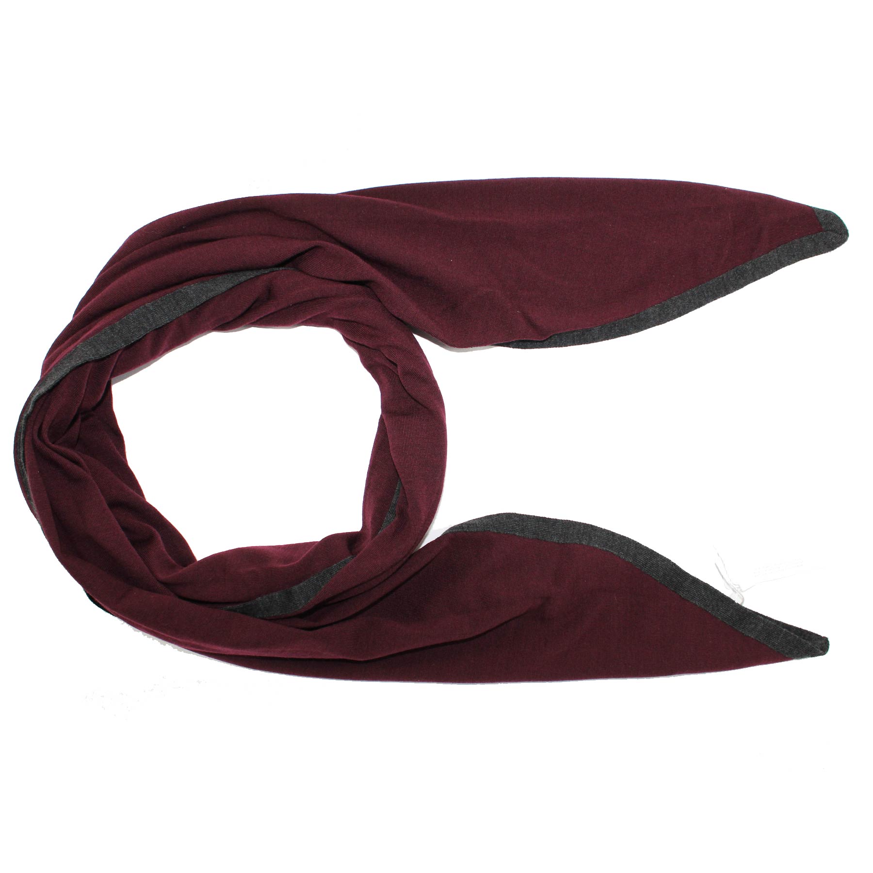 Salvatore Ferragamo Wool Scarf Gray Bordeaux - Diamond Shape