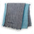 Salvatore Ferragamo Scarf White Navy Aqua -  Linen Cashmere Shawl