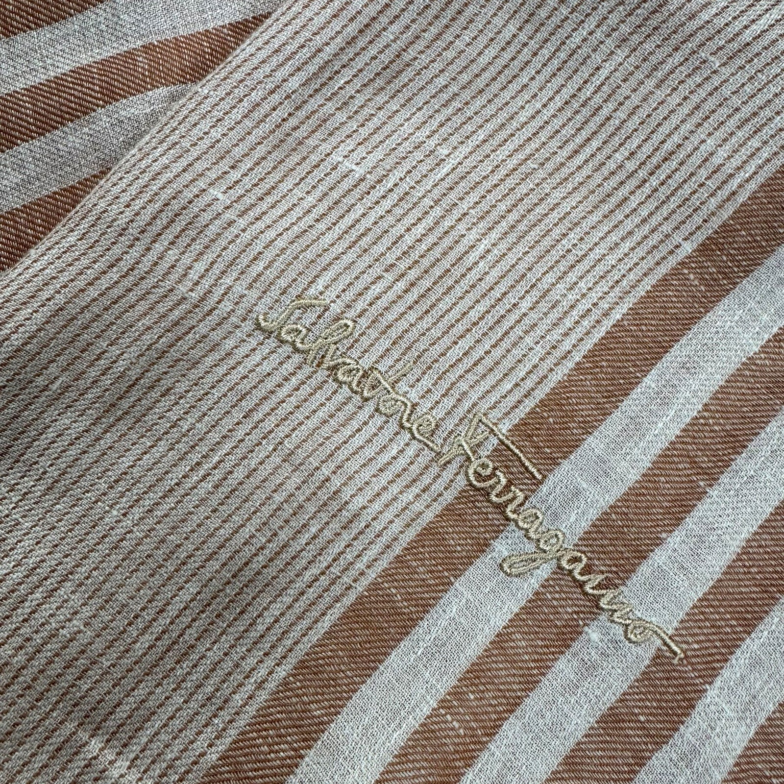 Salvatore Ferragamo Scarf Peach Stripes Shawl SALE