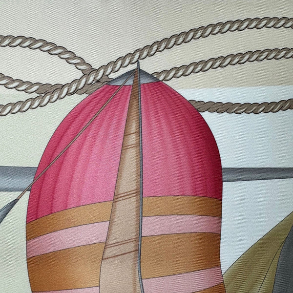 Salvatore Ferragamo Scarf Sailing Design - Twill Silk