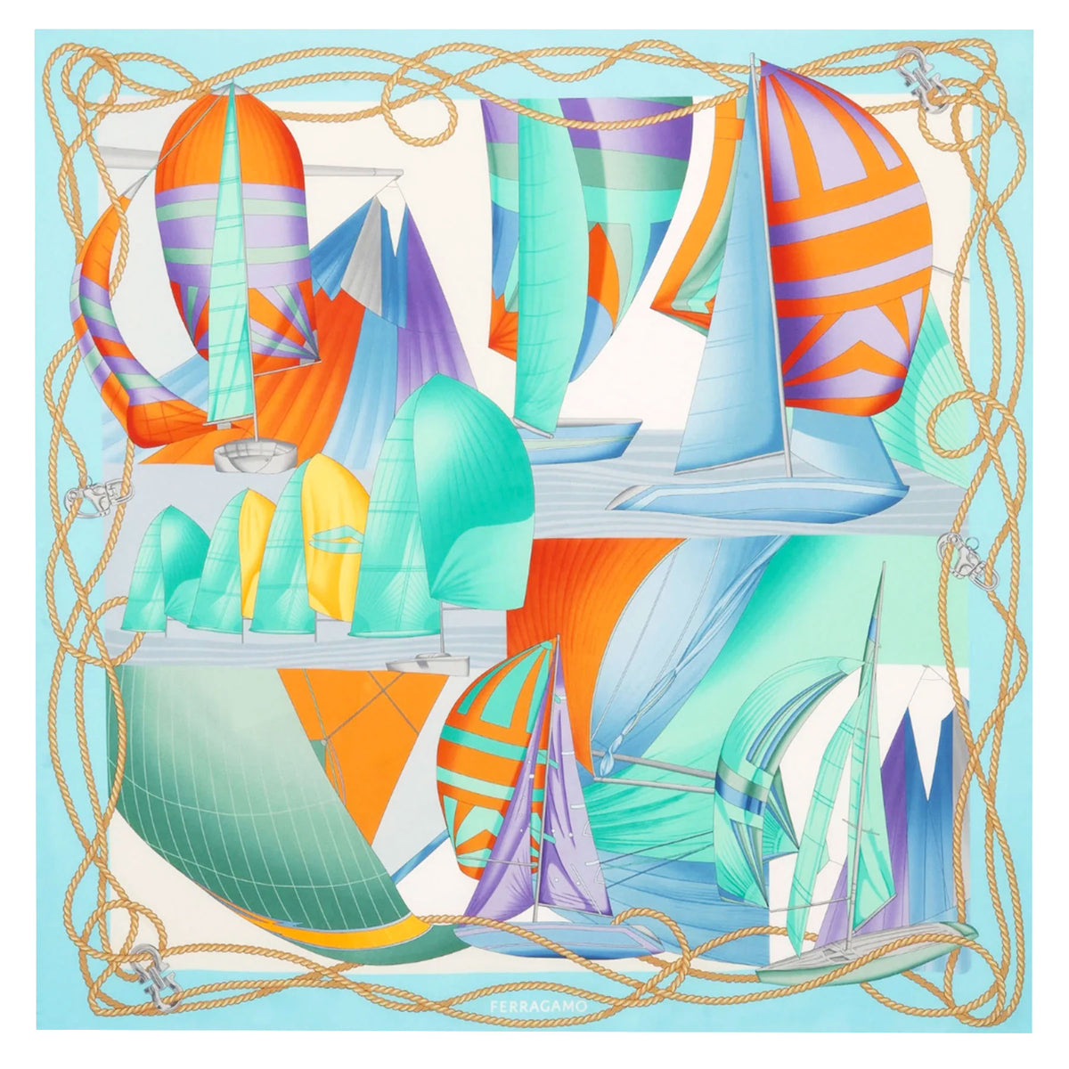 Salvatore Ferragamo Scarf Blue Sailing