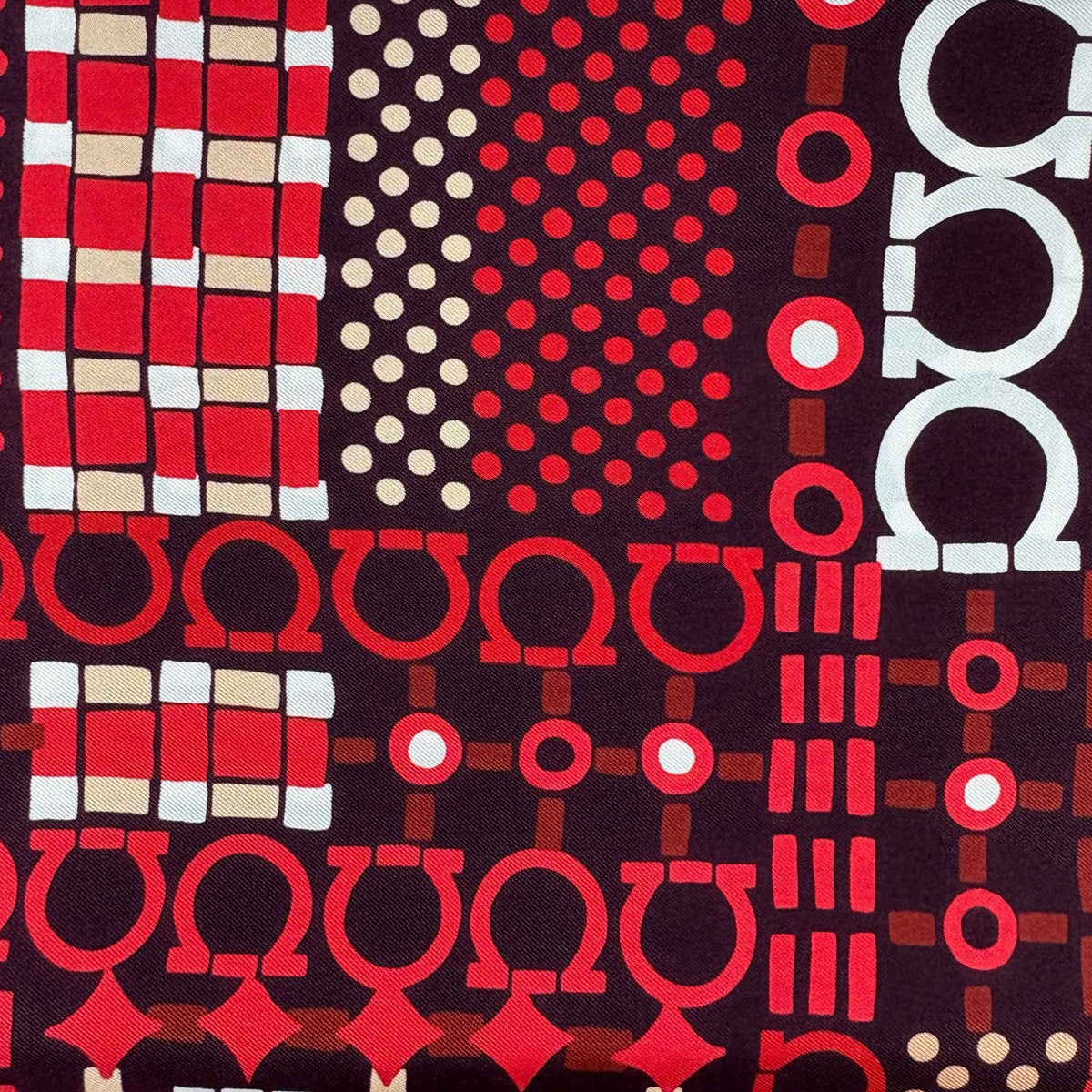 Ferragamo Scarf Burgundy Red Gancini 