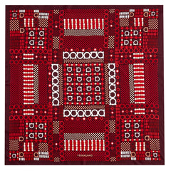 Ferragamo Scarf Bordeaux Red Gancini - Twill Silk Foulard SALE