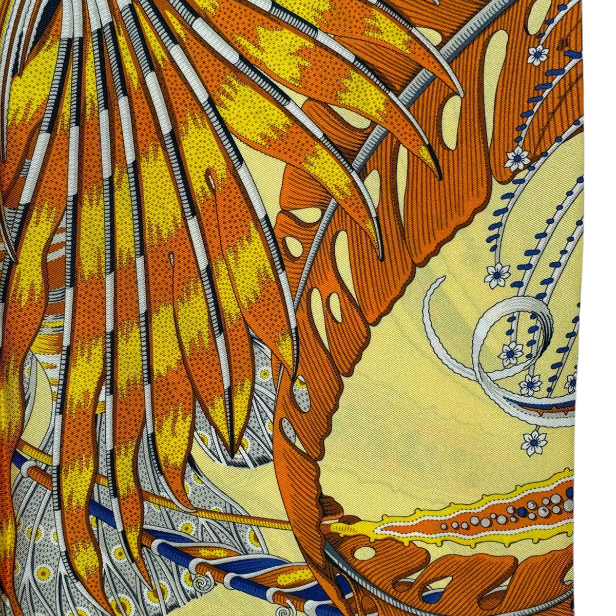 Ferragamo Scarf Yellow Fish Design - Twill Silk Foulard SALE