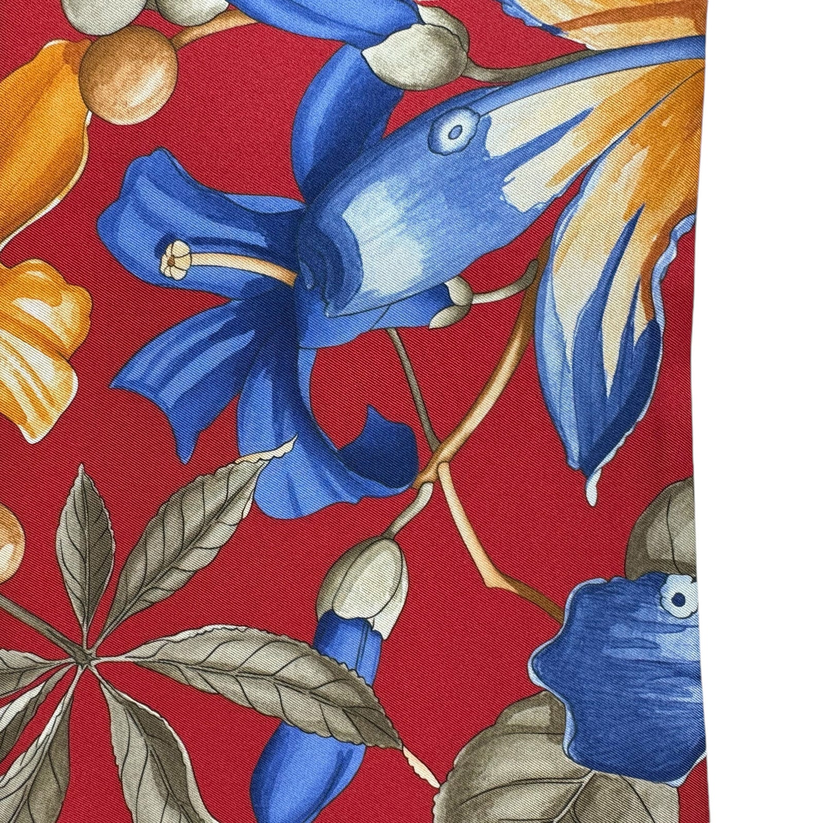 Ferragamo Scarf Hibiscus Floral Design 