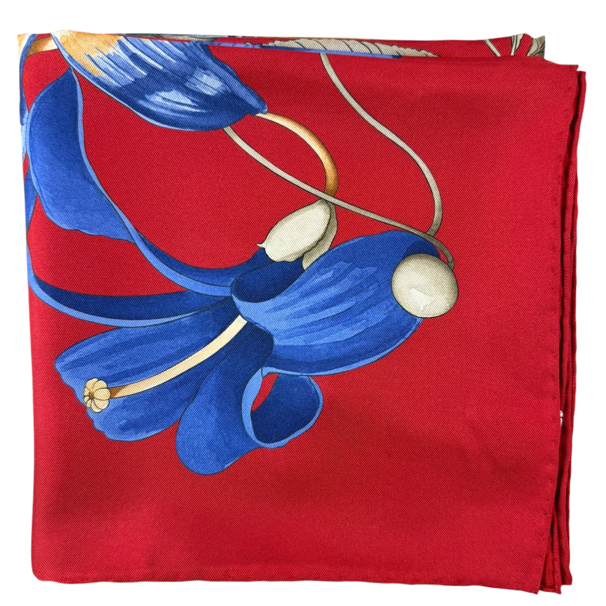 Ferragamo Scarf Hibiscus Floral Design 