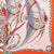 Ferragamo Scarf Orange Fish Design - Twill Silk Foulard - 2024 Collection