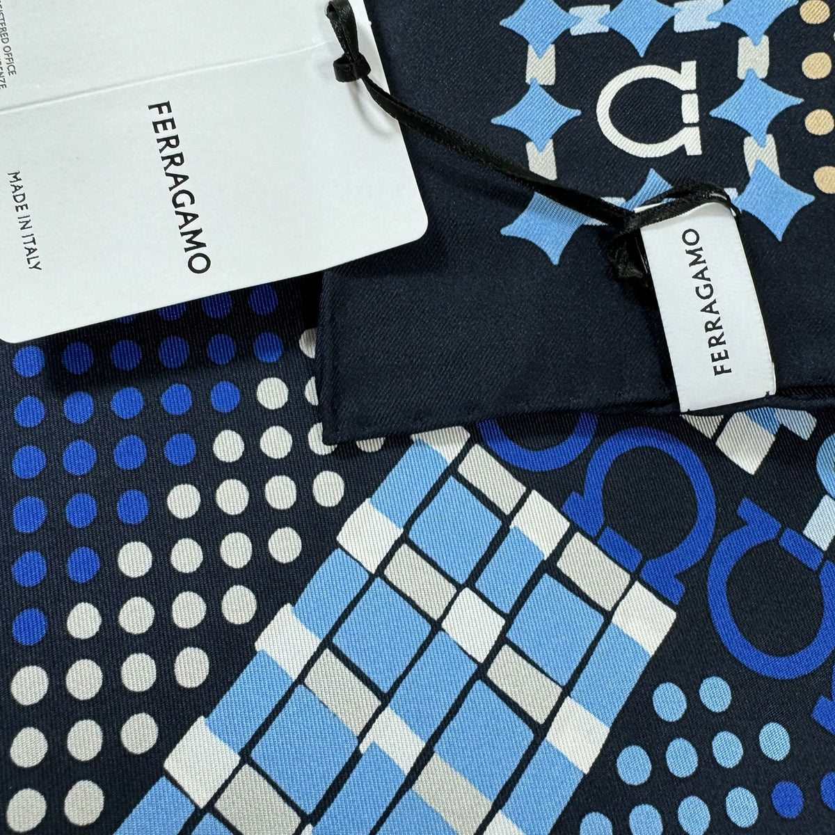 Ferragamo Scarf Navy Gancini  2024