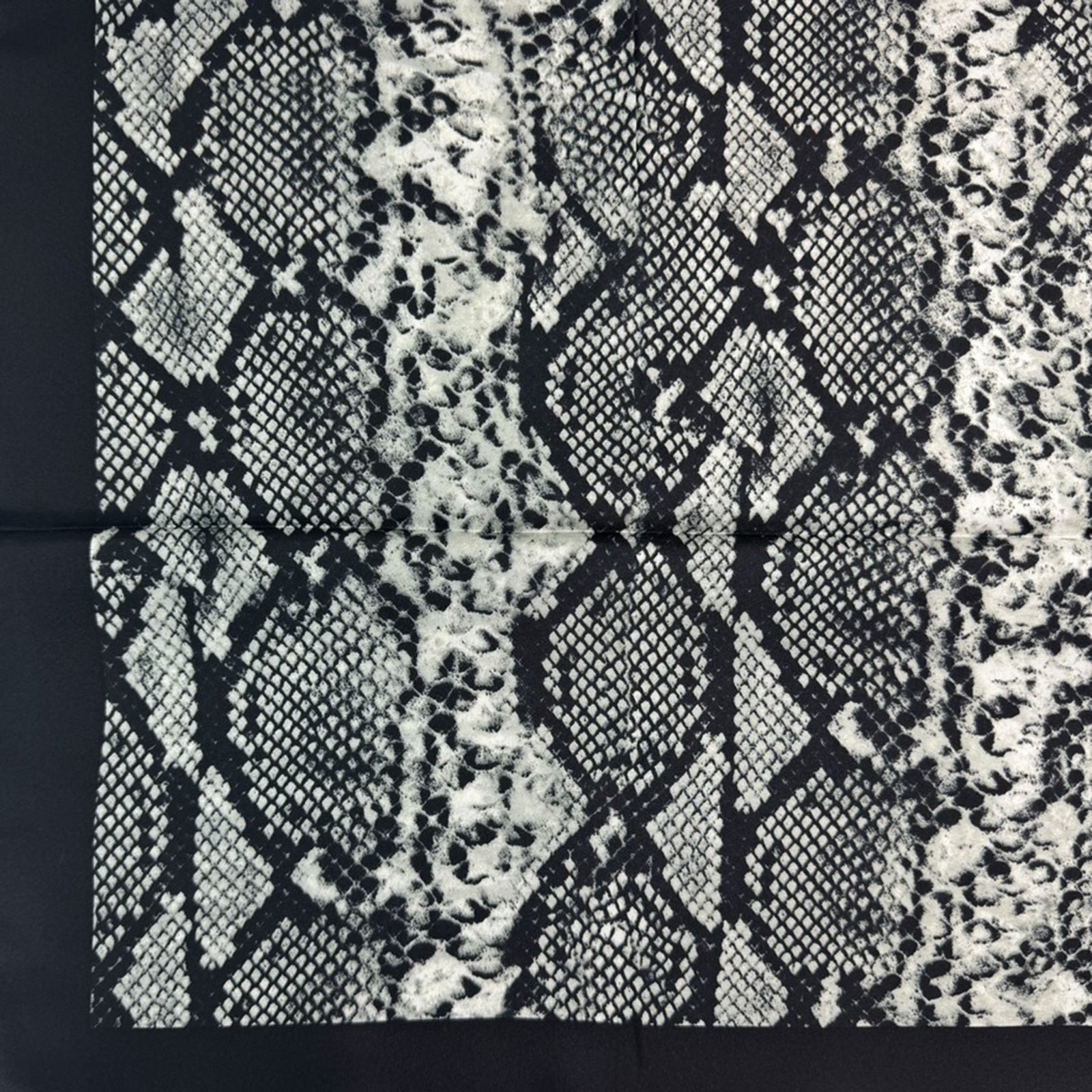 Furla Scarf Black White Snakeskin Design - Square Silk Scarf