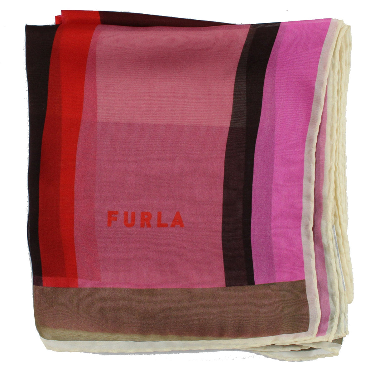 Furla Scarf Pink Square Chiffon Silk Shawl