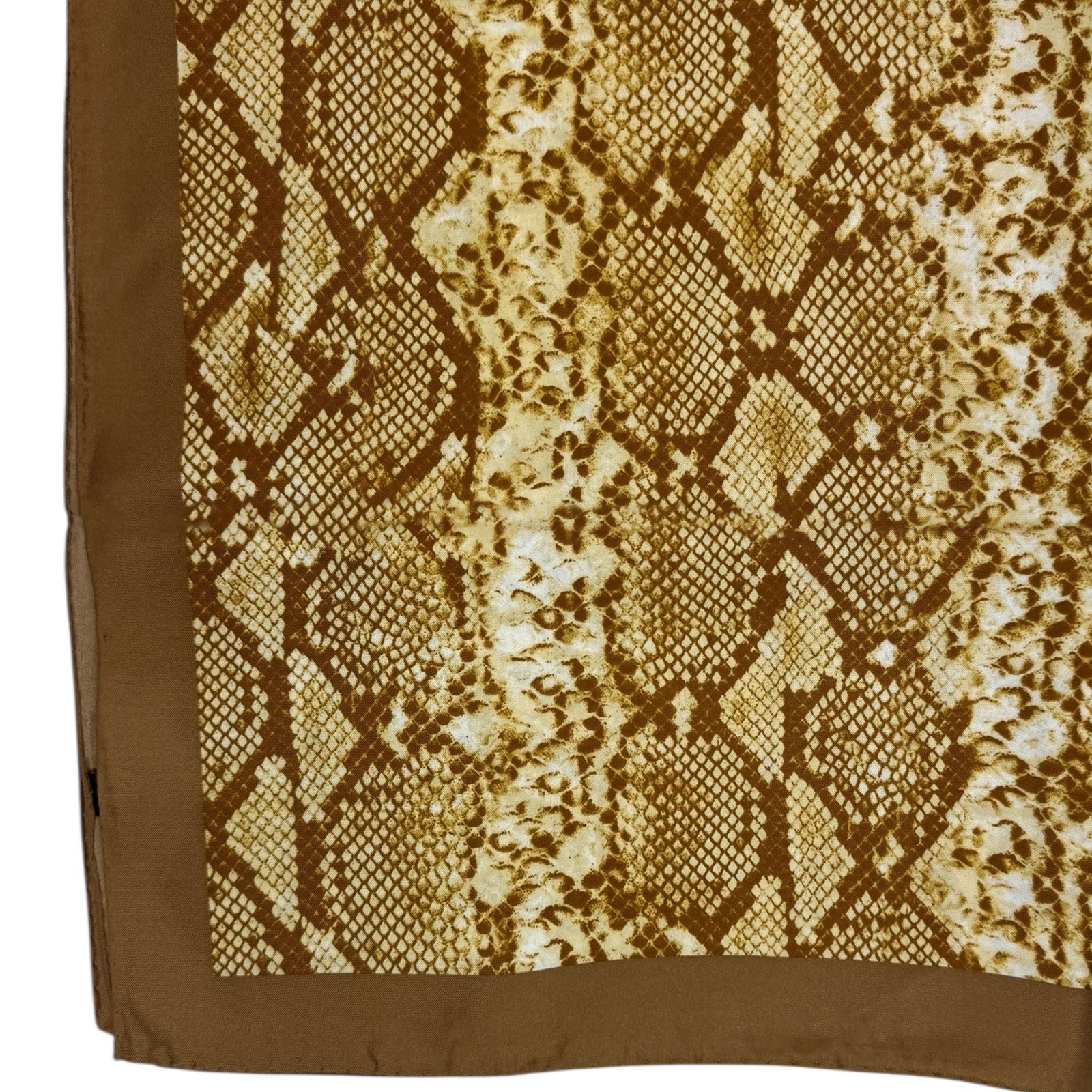 Furla Scarf Brown Snakeskin Design - Square Silk Scarf