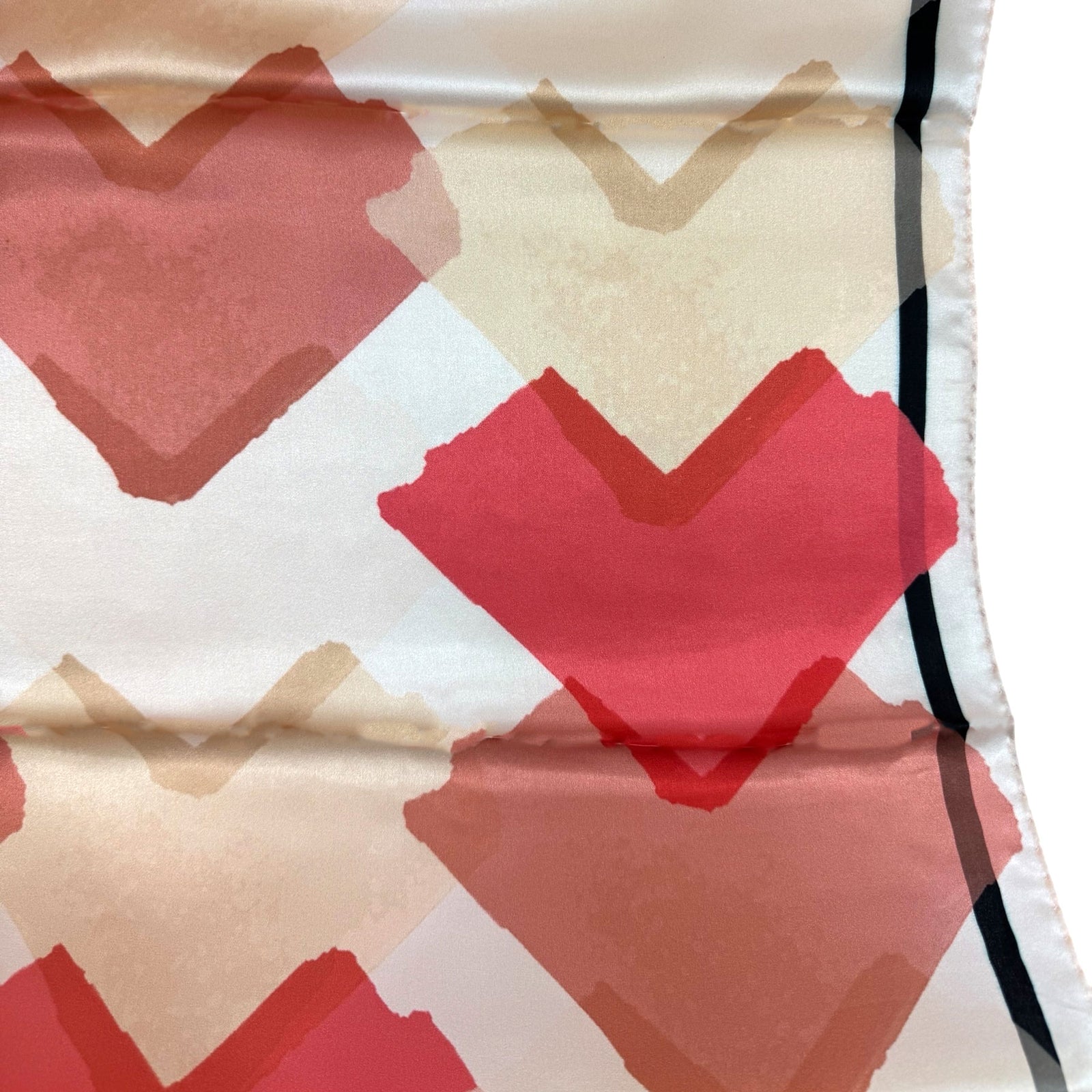 Furla Scarf Cream Pink Hearts 