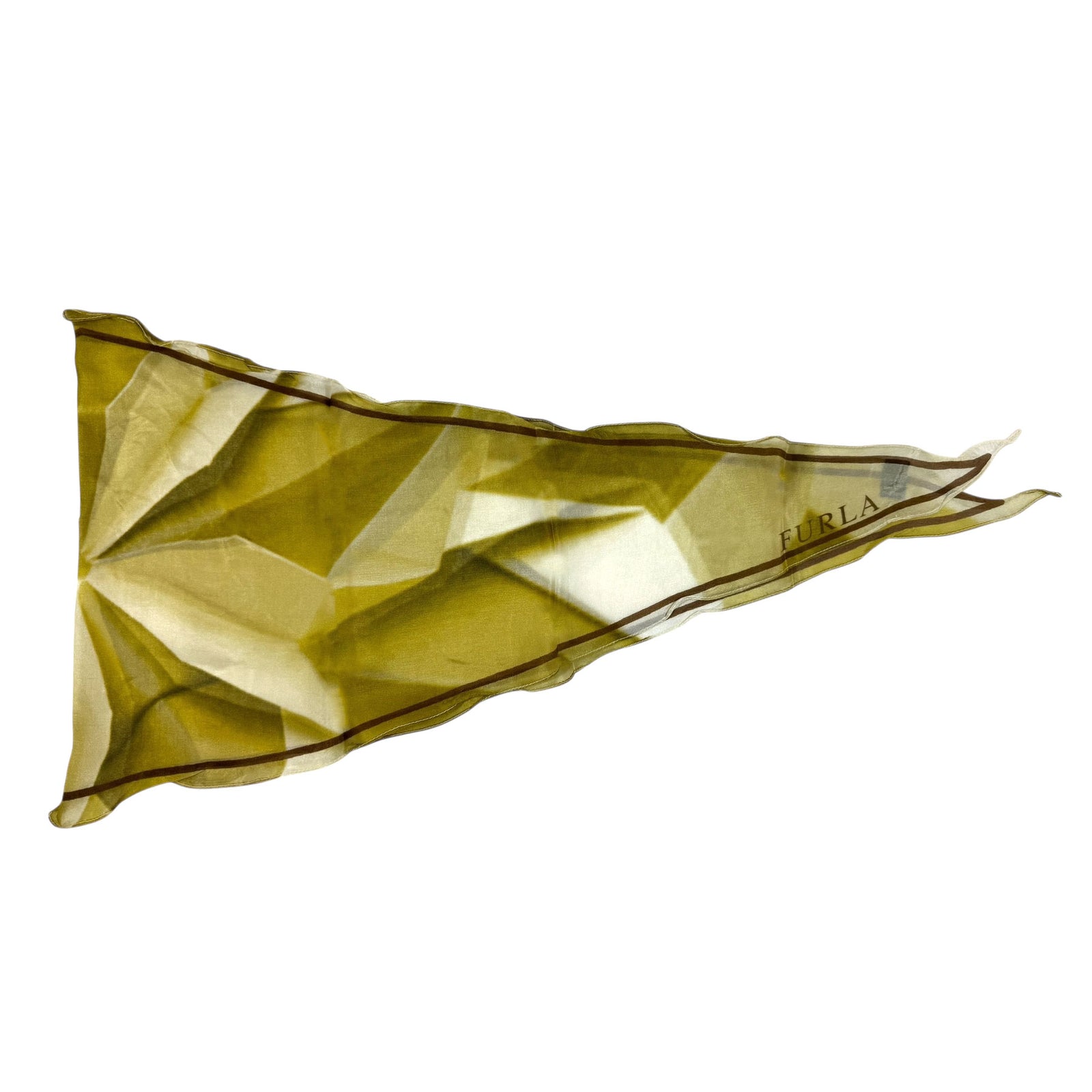 Furla Scarf Olive Green Design - Diamond Shape Silk Scarf