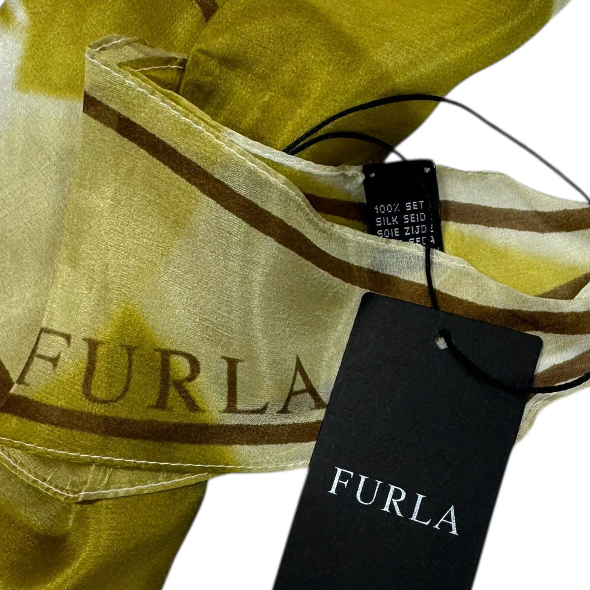 Furla Scarf Olive Green Design - Diamond Shape Silk Scarf SALE