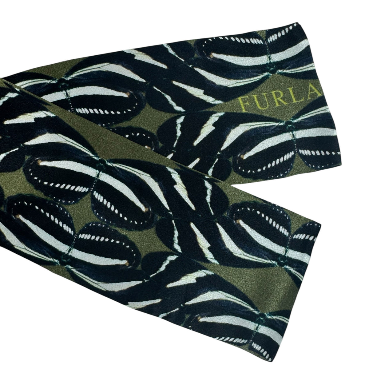 Furla Bandeau Green Butterfly Design - Silk Women Scarf