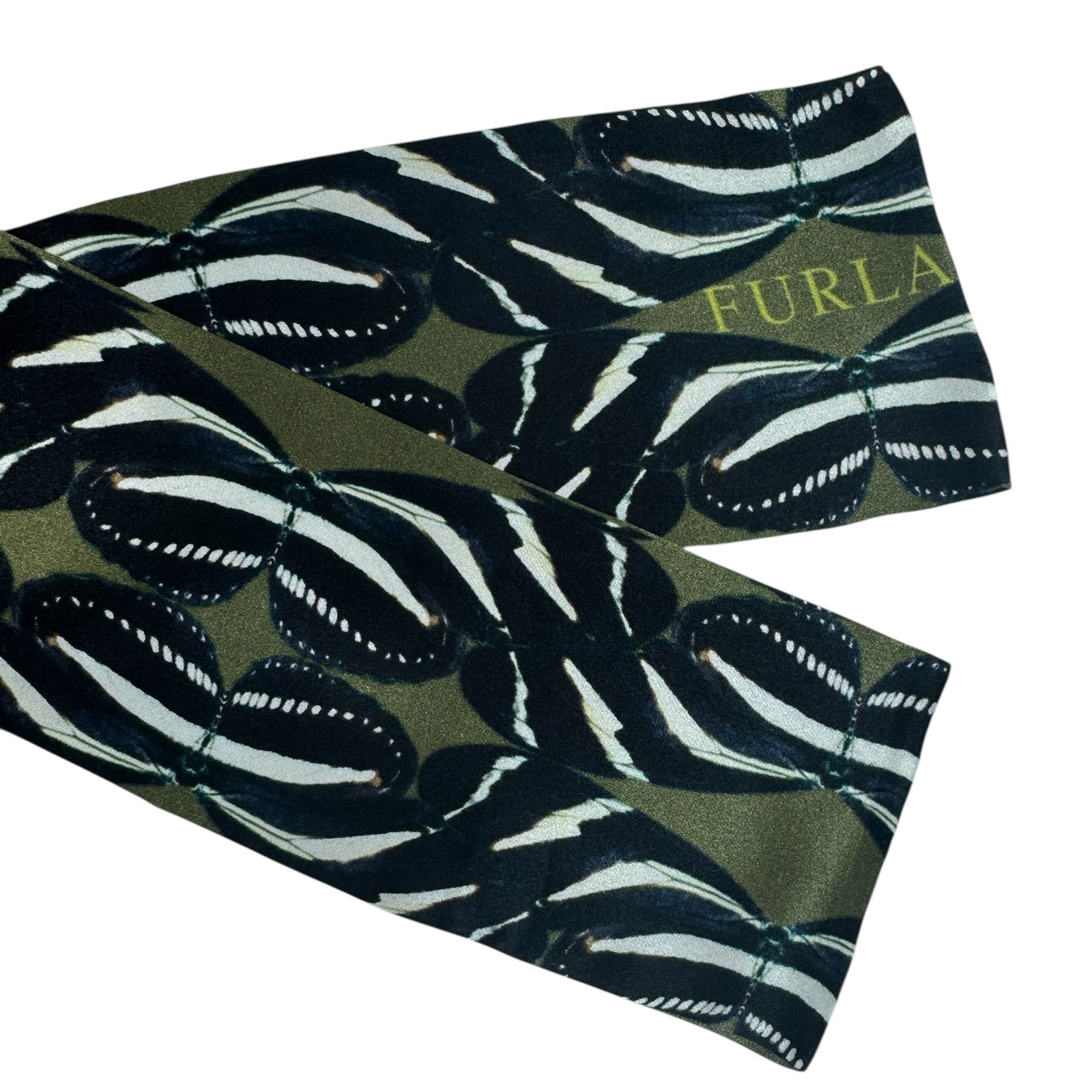 Furla Bandeau Green Butterfly Design - Silk Women Scarf