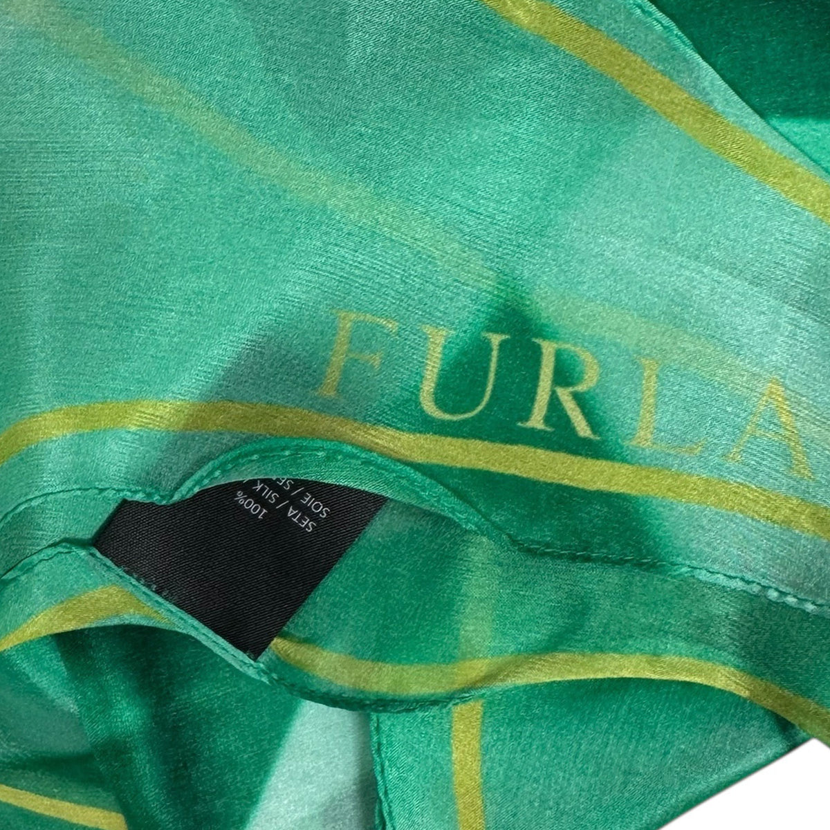Furla Scarf Emerald Green - Diamond Shape Silk Scarf