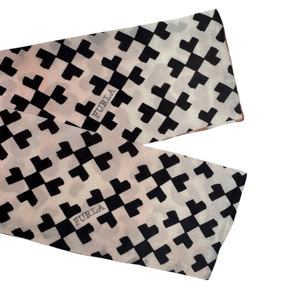 Furla Bandeau Light Pink Geometric Design - Silk Women Scarf