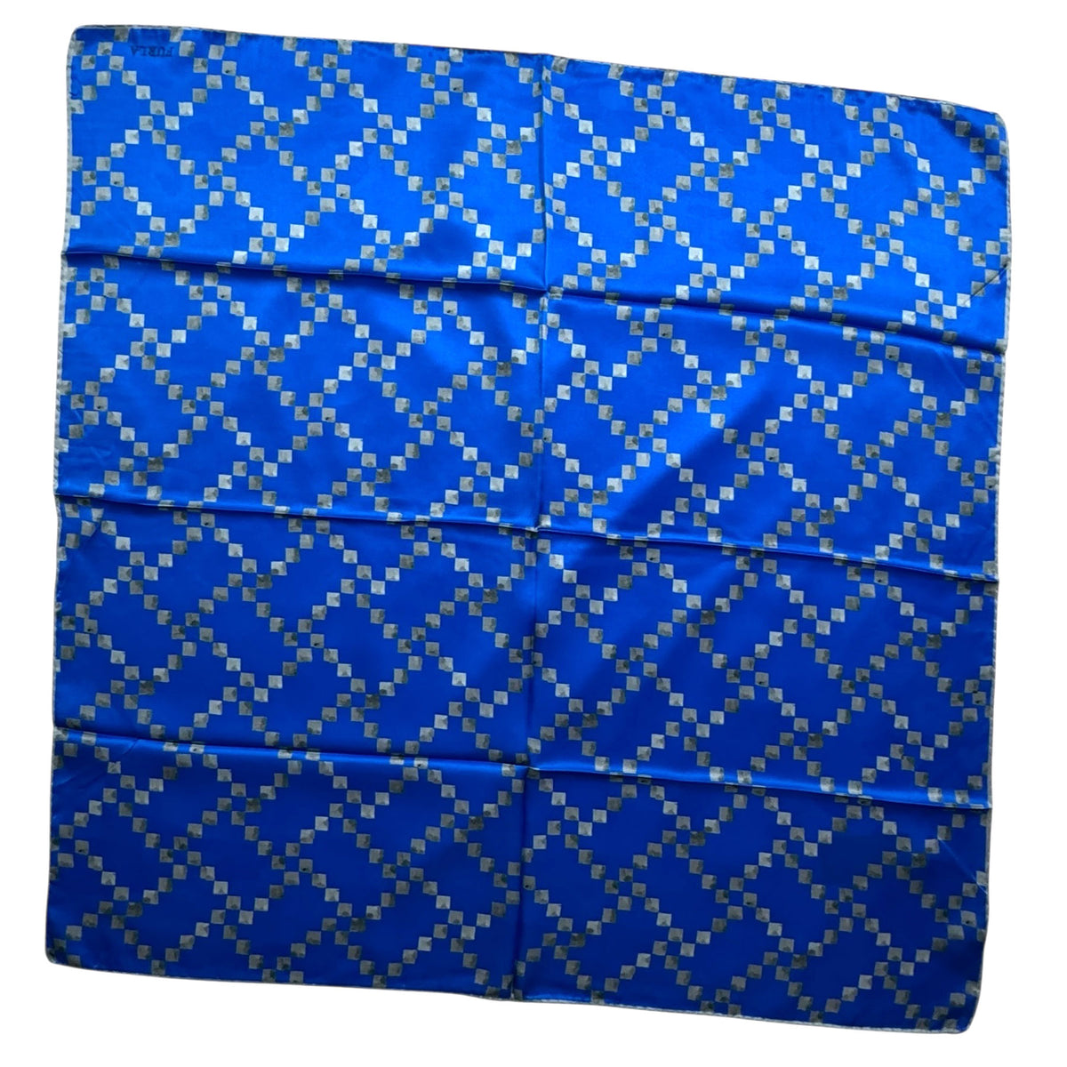 Furla Scarf Royal Blue Geometric