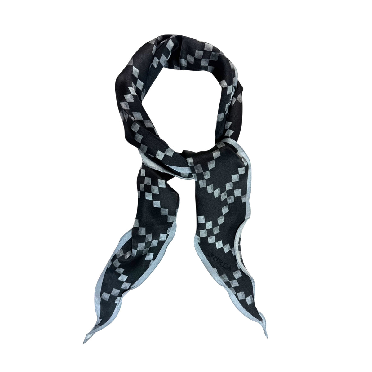 Furla Scarf Gray - Diamond Shape Silk Scarf SALE