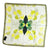Furla Scarf Chartreuse Olive Floral Design - Square Silk Scarf