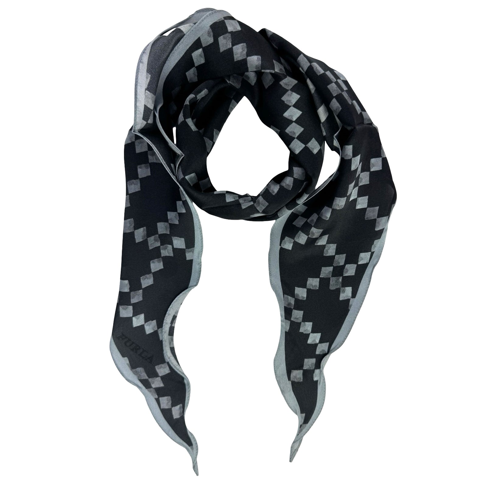 Furla Scarf Gray Design - Diamond Shape Silk Scarf SALE