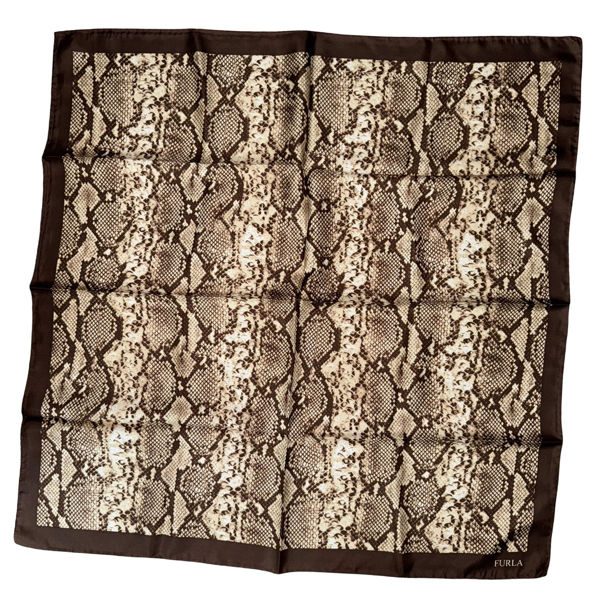 Furla Scarf Brown Snakeskin 