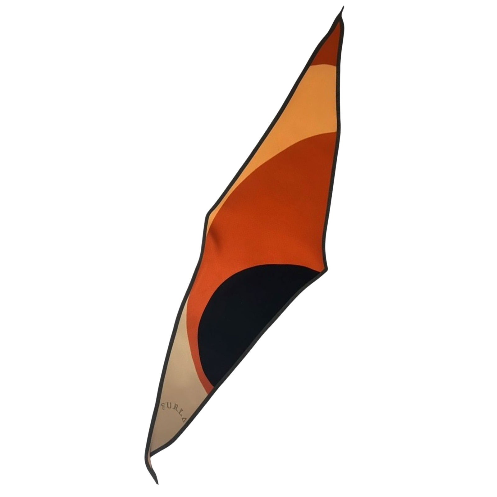 Furla Silk Diamond Scarf Orange Brown Black SALE