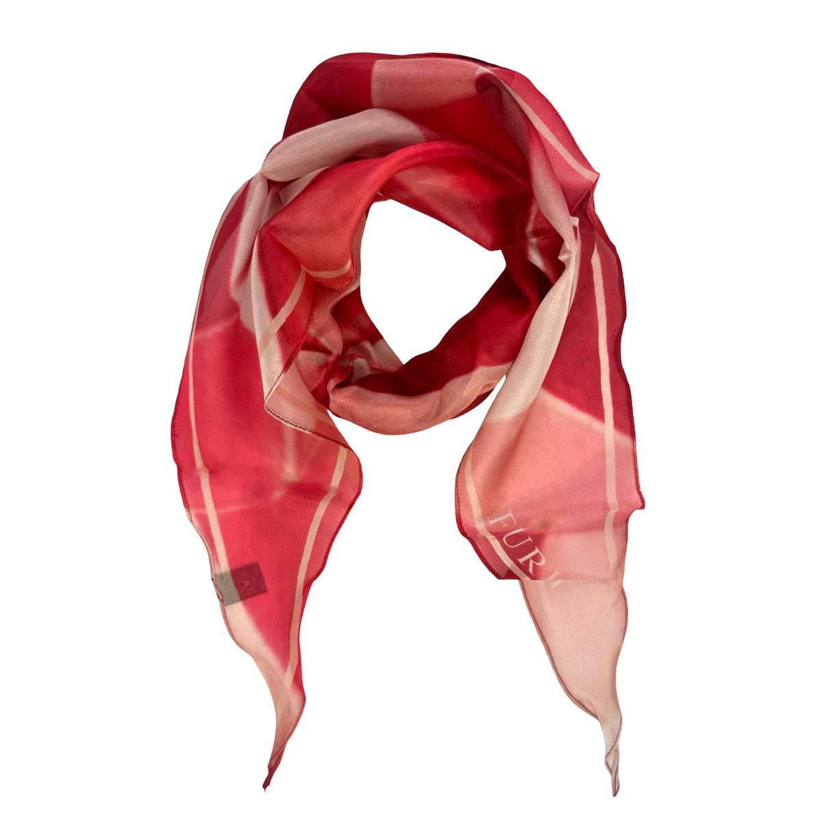 Furla Scarf Red Pink - Diamond Shape Silk Neckerchief SALE