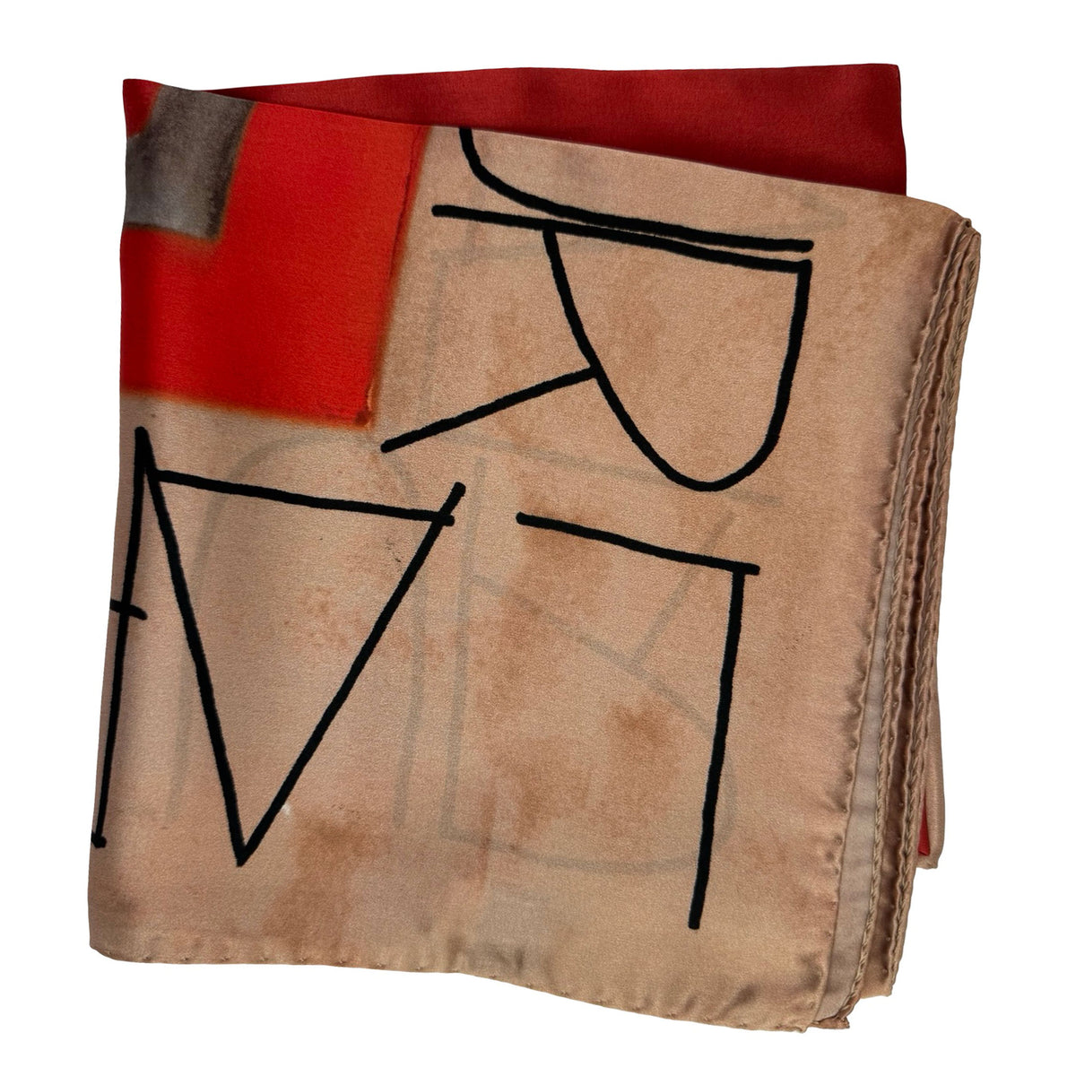 Sale Furla Scarf Taupe Red Logo 